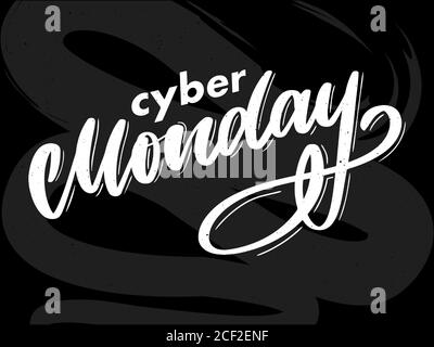 Lettera del Cyber monday. Vettore banner vendita Cyber monday. Design del banner Cyber monday. Background tecnologico. Pubblicità per eventi di concetto. Shopping natalizio. Illustrazione Vettoriale