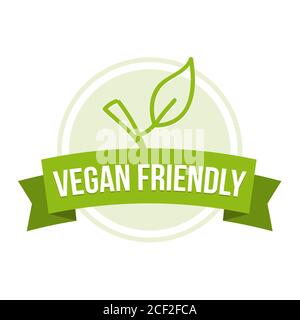 Vegan friendly Badge - pulsante di nutrizione sana Foto Stock