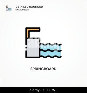 Icona vettore springboard. Concetti moderni di illustrazione vettoriale. Facile da modificare e personalizzare. Illustrazione Vettoriale