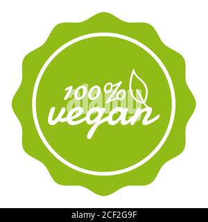 100% Vega Button Banner Badge. Vettore Eps10. Foto Stock