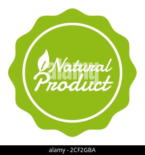 Distintivo prodotto naturale Vegan Button. Banner vettoriale Eps10. Foto Stock