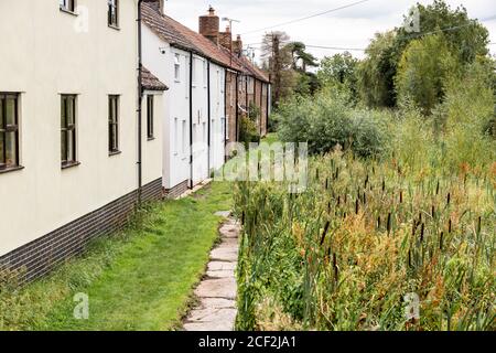 Il Tamigi e la Via Severn lunga distanza sentiero accanto al disusato Stroudwater navigazione a Upper Framilode, Gloucestershire UK Foto Stock