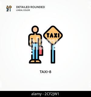 Icona vettore Taxi-8. Concetti moderni di illustrazione vettoriale. Facile da modificare e personalizzare. Illustrazione Vettoriale