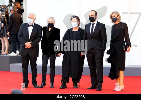 Italia, Lido di Venezia, 02 settembre 2020 : la giuria degli Horizons al 77esimo Festival Internazionale del Cinema di Venezia Foto © Ottavia da Re/Sintesi/Alamy Live News Foto Stock