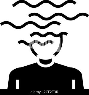 schizofrenia malattia psicologica glifo icona illustrazione vettore Illustrazione Vettoriale