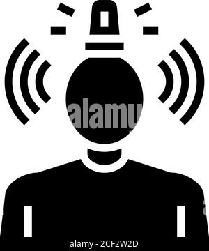 stress problemi psicologici glifo icona illustrazione vettoriale Illustrazione Vettoriale