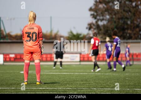 Londra, Regno Unito. 9 agosto 2020. Brentford FC Donne vs Portsmouth Donne al Bedfont Sport Ground per un pre-stagione amichevole. Foto Stock