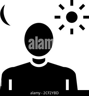 problemi di sospensione immagine vettoriale dell'icona glifo Illustrazione Vettoriale