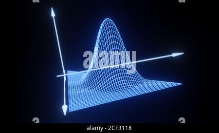 Visualizzazione asse equazione formula matematica, griglia astratta moderna, struttura a reticolo, sfondo, concetto di tecnologia digitale, rendering 3D Foto Stock