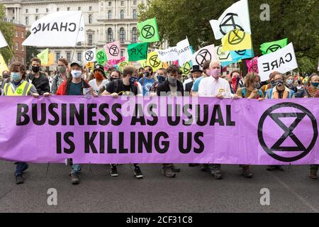 Londra - 3 settembre 2020 - dimostrazione della ribellione estinzione - fotografo : Brian Duffy Foto Stock