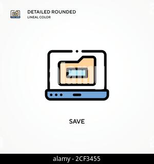 Icona Salva vettore. Concetti moderni di illustrazione vettoriale. Facile da modificare e personalizzare. Illustrazione Vettoriale