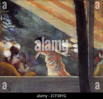 Degas Edgar - al Cafe Des Ambassadeurs 1885 - Scuola di francese - 19 ° secolo Foto Stock