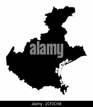 Mappa della regione Veneto Illustrazione Vettoriale