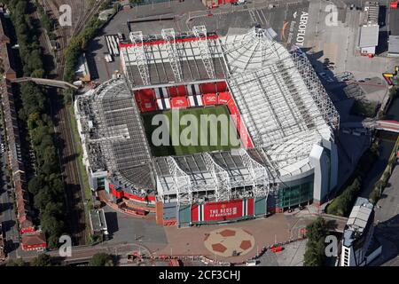 Vista aerea dell'Old Trafford Stadium di Manchester United Foto Stock