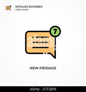 Icona vettore dei nuovi messaggi. Concetti moderni di illustrazione vettoriale. Facile da modificare e personalizzare. Illustrazione Vettoriale