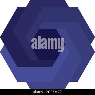 Logo geometrico, illustrazione vettoriale, sfumature di blu Illustrazione Vettoriale