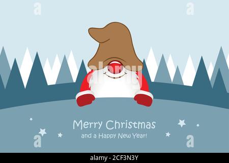 Carino natale nana biglietto d'auguri vettore illustrazione EPS10 Illustrazione Vettoriale