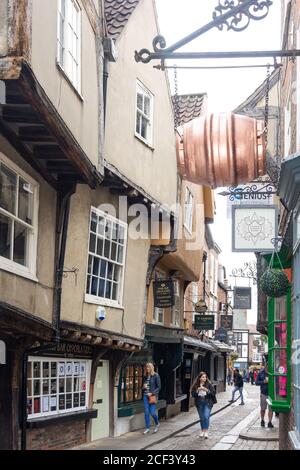 Medieval Shambles Street, Newgate, York, North Yorkshire, Inghilterra, Regno Unito Foto Stock