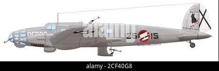 Heinkel He 111B (25○15, Pedro 15) del 4. Staffel (4° volo) del Kampfgruppe 88 (Bomb Gruppo 88) della Legione Condor, 1938 Foto Stock