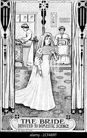 . Il libro di cuoco di scienza domestica standard. Poco zucchero. 1306. RENE AU MADERE. Prendere 8 reni di agnello, scuoiati e puliti, tagliarli in fette sottili, tritare 1 cipolla piccola molto fine, mettere in padella 2 once di butterwhen caldo aggiungere i reni ben conditi. Cuocete su fuoco veloce. Quando ben fritto, cospargete su un po' di farina. Aggiungere un bicchiere di sherryand. Lasciare bollire un minuto, terminare con un piccolo pezzo di burro dolce, il succo di un limone e prezzemolo tritato. 1307. ARAGOSTA NEWBURG. Scaldare la carne di 2 aragoste bollite in un piatto di sfregamento (usando la caldaia doppia) insieme ad 1 cucchiaio grande di burro, 1 teaspo Foto Stock