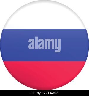 Bandiera Russia. Pulsante Flag lucida. Illustrazione Vettoriale