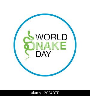 Giornata del serpente del mondo. Simbolo isolato o icona serpente su sfondo bianco. Segno astratto serpente. Illustrazione vettoriale. Illustrazione Vettoriale