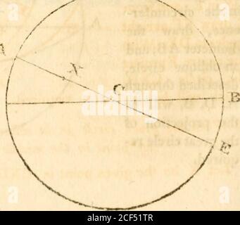 . Matematica, compilata dai migliori autori e destinata ad essere il testo-libro del corso di lezioni private su queste scienze all'Università di Cambridge [microform]. GEOMETRIA SFERICA, 383 2. Quando il cerchio dato è un cerchio destro, e il punto di vista il centro della primitiva. Sia AB il cerchio di destra dato, e il punto dato Cthe. DE, perpen-dicular beingdrawn a AB,è il cerchio ri- quired. Foto Stock