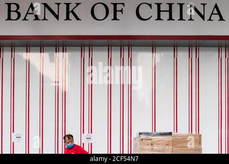 Hong Kong, Cina. 1 settembre 2020. Società bancaria commerciale cinese di proprietà statale filiale Bank of China a Hong Kong. Credit: Budrul Chukrut/SOPA Images/ZUMA Wire/Alamy Live News Foto Stock