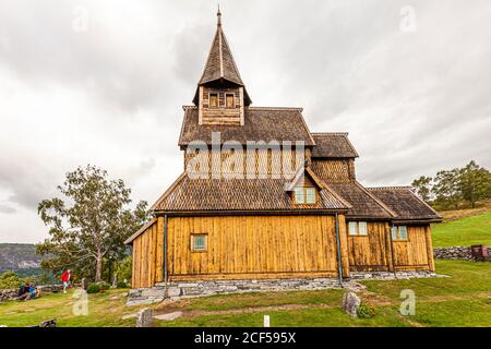 Stave Church Urnes in Luster, Norvegia Foto Stock