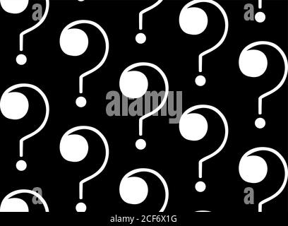 Punti interrogativi disegnati a mano. Motivo senza giunture bianco nero. Illustrazione vettoriale Illustrazione Vettoriale