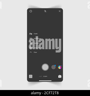 Modello Storie Instagram. Interfaccia mobile Illustrazione Vettoriale