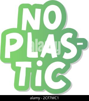 Nessun materiale plastico, design eccellente per qualsiasi scopo. Illustrazione del vettore dei rifiuti in plastica. Segno organico. Illustrazione Vettoriale