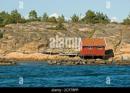 Capanna da pesca a South Koster Island, Svezia Foto Stock