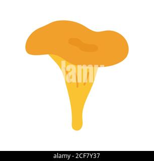 Fungo di chanterelle disegnato a mano isolato su sfondo bianco. Illustrazione Vettoriale