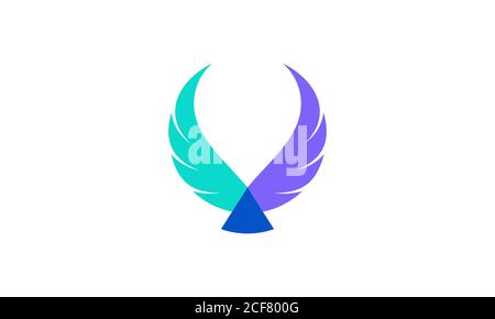 Disegno vettoriale delle ali. Adatto come un logo che rappresenta la libertà, il coraggio e la felicità. Illustrazione Vettoriale