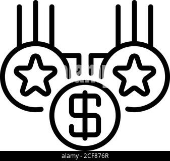 Icona bonus Casino Money, stile contorno Illustrazione Vettoriale