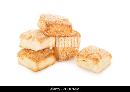 Biscotti dolci a forma di cubetti isolati su bianco sfondo Foto Stock