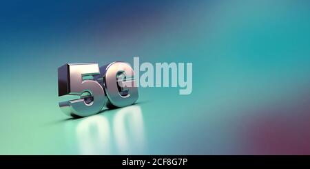 Rendering 3D a colori con tecnologia 5G Foto Stock