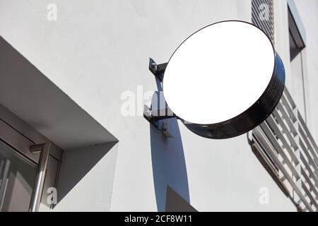 Tondeggiante vuoto Firma bianca su Business come Logo di Firma aziendale Modello mock-up Foto Stock