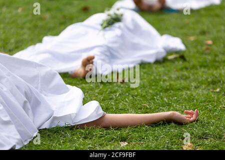 Dottore per la dimostrazione della ribellione dell'estinzione "corpi climatici", Parliament Square, Londra, 2 settembre 2020 Foto Stock