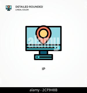 Icona vettore IP. Concetti moderni di illustrazione vettoriale. Facile da modificare e personalizzare. Illustrazione Vettoriale
