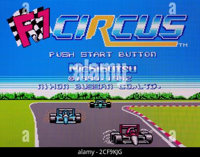 F1 Circus - Nintendo Entertainment System - NES Videogioco - Solo per uso editoriale Foto Stock