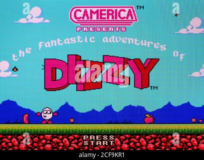 Fantastiche avventure di Dizzy - Nintendo Entertainment System - NES Videogioco - solo per uso editoriale Foto Stock