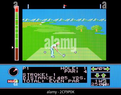 Jack Nicklaus più grande 18 buche del campionato di golf principale - Sistema di intrattenimento Nintendo - Videogioco NES - solo per uso editoriale Foto Stock