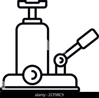Icona vite di sollevamento. Icona vettoriale con vite-jack per disegno web isolata su sfondo bianco Illustrazione Vettoriale