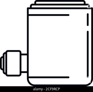 Icona della vite di sollevamento dell'aria. Icona vettoriale a forma di martinetto a vite per la progettazione del nastro isolata su sfondo bianco Illustrazione Vettoriale