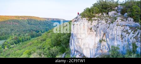 Francia, Cote d’Or, Riserva Naturale Regionale della Val Suzon, Messigny et Vantoux, Foret Domaniale de Val Suzon (vista aerea) // Francia, Côte d’Or (21), rés Foto Stock