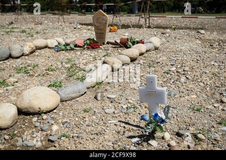 Italia, Milano, cimitero di Musocco, campo 87 Foto Stock