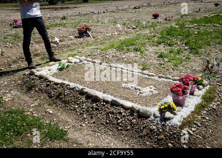 Italia, Milano, cimitero di Musocco, campo 87 Foto Stock