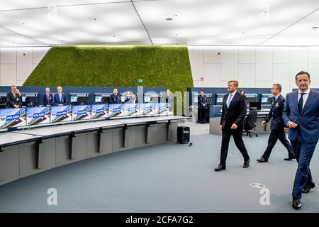 Haarlemmermeer, Paesi Bassi. 04 settembre 2020. Re Willem-Alexander dei Paesi Bassi apre il controllo del traffico aereo Polaris all'aeroporto di Schiphol, il 4 settembre 2020. Credit: Patrick van Katwijk/ |/dpa/Alamy Live News Foto Stock